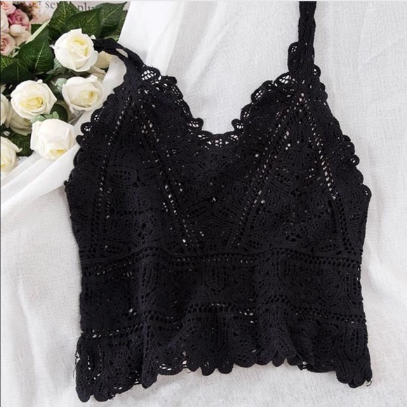 Triple Joy Fashion Tops - Crochet Crop Top Beach Cover Up